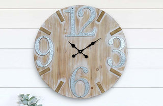 *HUGE* Wooden Clock With Galvanized Numbers