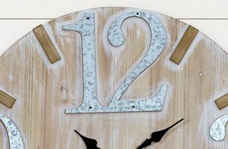 *HUGE* Wooden Clock With Galvanized Numbers