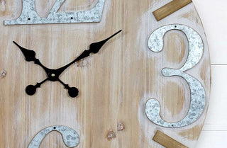 *HUGE* Wooden Clock With Galvanized Numbers