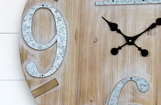 *HUGE* Wooden Clock With Galvanized Numbers