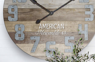 HUGE American Mercantile Barn Wood Clock